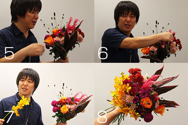 花束作りの過程2