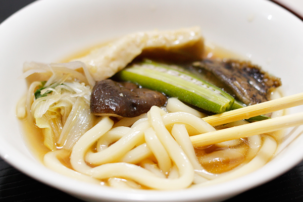 ハモとあわびの養生鍋のうどん