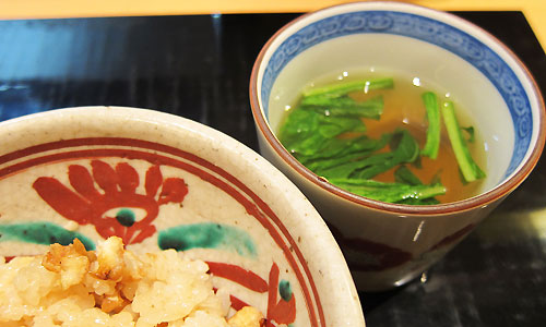 あなごご飯とお吸い物