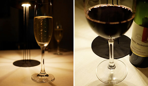 スパークリングワインと赤ワイン